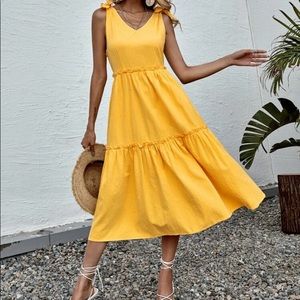 Boho knot shoulder swing dress
